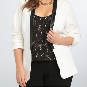 Torrid White Blazer with Black Lapel